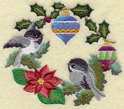 Deck the Halls Chickadees Wreath