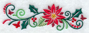 Feliz Flutterby Poinsettia and Holly Border