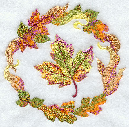 Autumn Leaves Medallion in Watercolor
