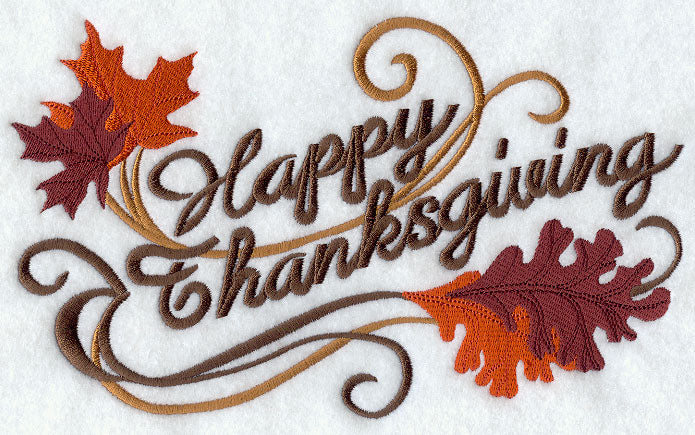 Happy Thanksgiving with Autumn Leaves