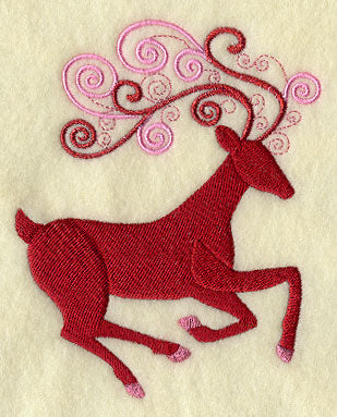 Pink Flourish Reindeer
