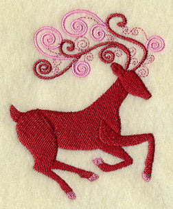 Pink Flourish Reindeer
