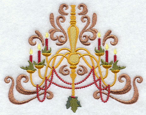 Victorian Christmas Chandelier with Mistletoe