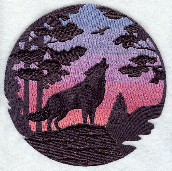 Wolf Silhouette at Sunset