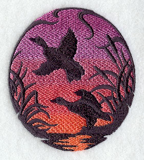 Mallards Silhouette at Sunset