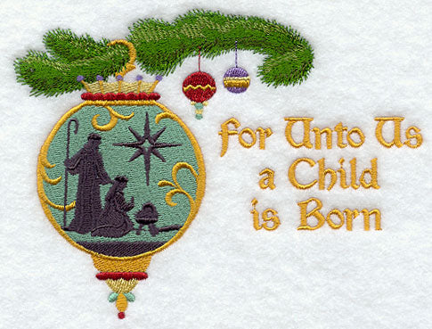 Silhouette Ornament - For Unto Us a Child is Born