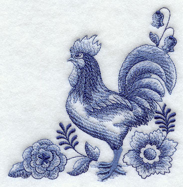 Delft Blue Country Kitchen Corner - Rooster