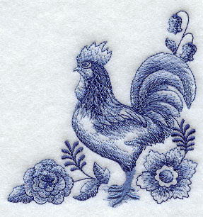 Delft Blue Country Kitchen Corner - Rooster