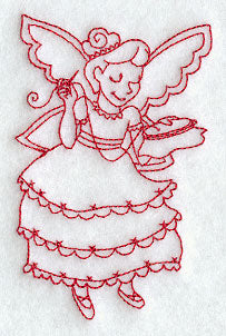 Crafty Christmas Fairy (Redwork)