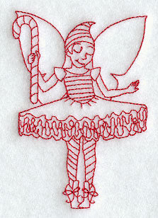 Dancing Christmas Fairy (Redwork)