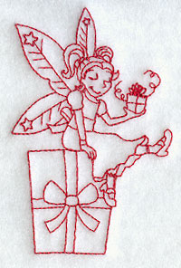 Christmas Present Fairy (Redwork)