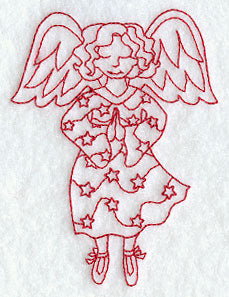Praying Christmas Fairy (Redwork)