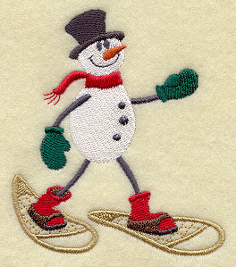 Snowy Celebrations - Snowman on Snowshoes