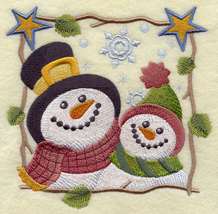 Cozy Country Snowmen - Stargazing