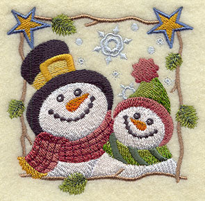 Cozy Country Snowmen - Stargazing