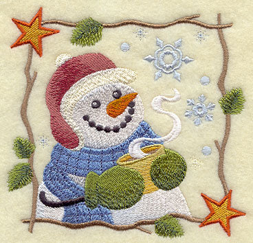 Cozy Country Snowman - Hot Cocoa