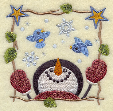 Cozy Country Snowman - Bluebird Friends