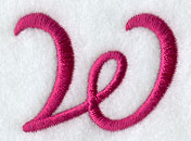 Fancy Flourish Lower Case w - 4 Inch