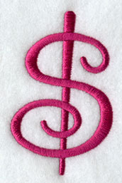Fancy Flourish Punctuation Dollar Sign - 4 Inch