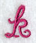Fancy Flourish Lower Case k - 4 Inch
