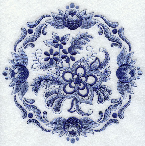 Delft Blue Floral Medallion II