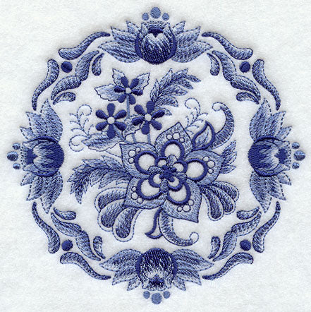 Delft Blue Floral Medallion II