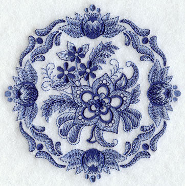 Delft Blue Floral Medallion II