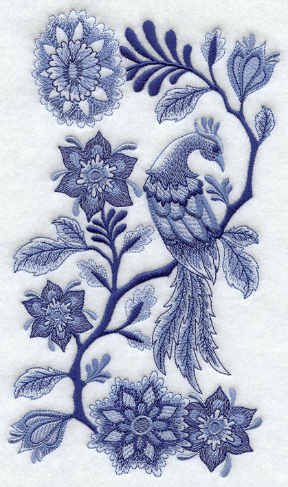 Delft Blue Bird and Flowers
