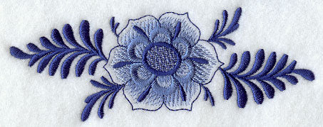 Delft Blue Flower and Filigree Border
