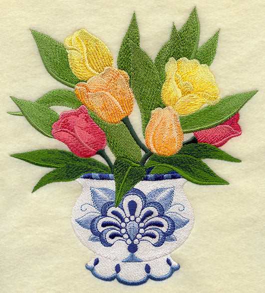 Delft Blue Tulips in Vase II