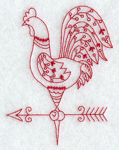 Country Rooster IV (Redwork)