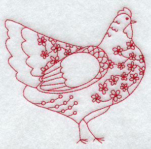 Country Hen I (Redwork)