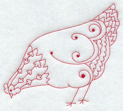 Country Hen V (Redwork)