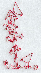 Country Birdhouse (Redwork)