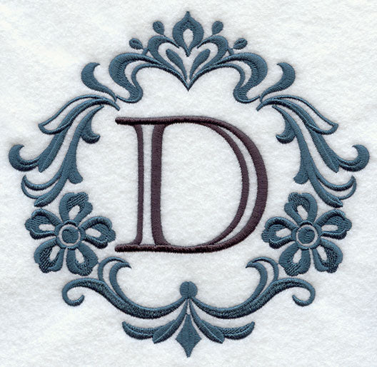 Damask Letter D - 7 inch