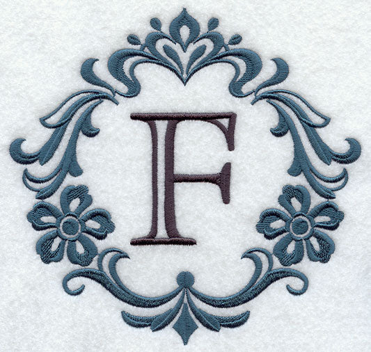 Damask Letter F - 7 inch