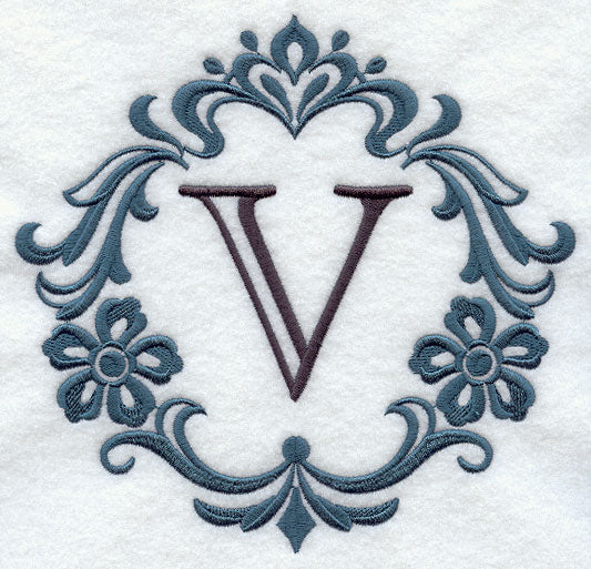 Damask Letter V - 7 Inch
