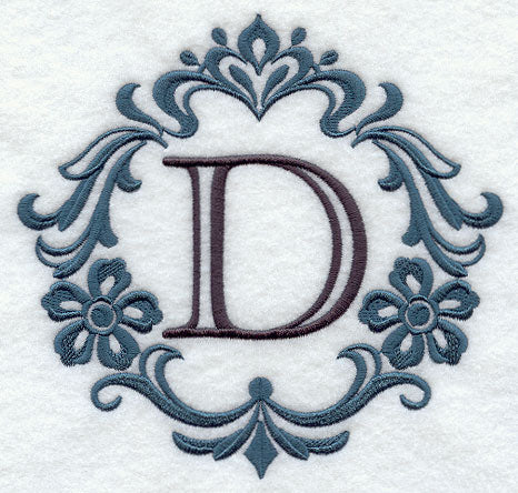 Damask Letter D - 7 inch