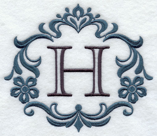 Damask Letter H - 7 inch