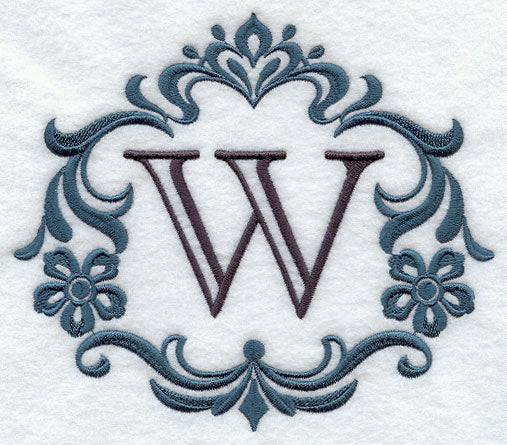 Damask Letter W - 7 Inch