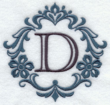 Damask Letter D - 7 inch