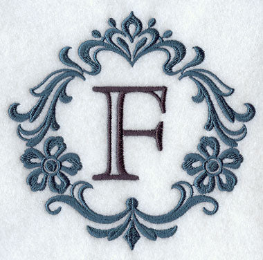 Damask Letter F - 7 inch