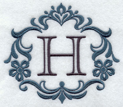 Damask Letter H - 7 inch