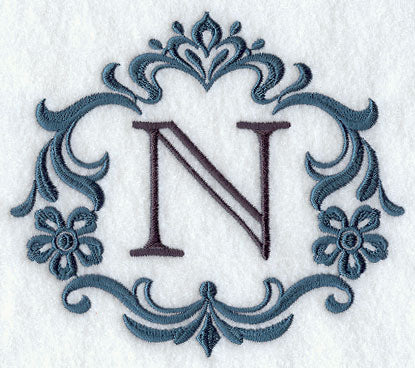Damask Letter N - 7 Inch