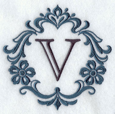 Damask Letter V - 7 Inch