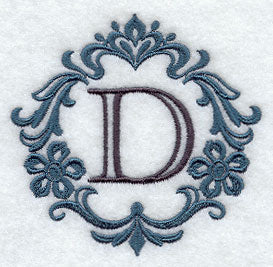 Damask Letter D - 7 inch