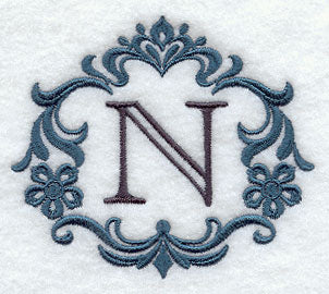 Damask Letter N - 7 Inch