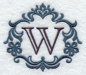 Damask Letter W - 7 Inch
