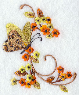 Leopard Butterfly and Flowers