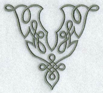 Celtic Knotwork Letter V - 5 Inch